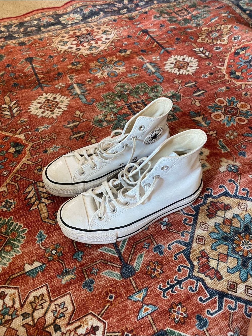 Converse White High-Top Platform Sneakers for Women